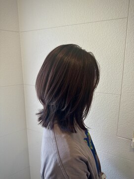 ヴィラ 川西店(Villa) 20代30代◎外ハネピンクハイライト×透明感くびれミディ