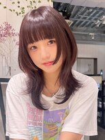 アイティー バイ アルバム 浦和店(IT by ALBUM)&nbsp;暗めカラー顔周りレイヤーウルフカットおくれ毛_ba520601