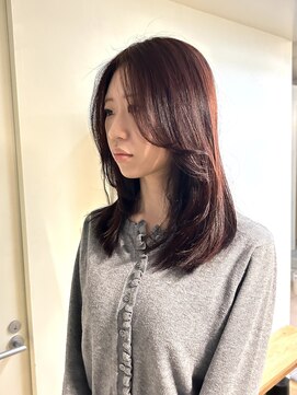 ノンジアミン暖色バーガンディブラウン小顔フェイスレイヤー