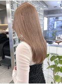 渋谷ミルクティーベージュダブルカラーヘーゼルベージュ顔まわり