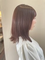 オクユキ(OKUYUKI) 外ハネミディ×ピンクベージュ