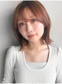 ダークパープルくせ毛風カール小顔カット美髪イメチェン夏F