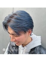 チャンプ 登美ケ丘店(Champ)&nbsp;ケアブリーチで作るネイビーブルー/メンズセンターパート