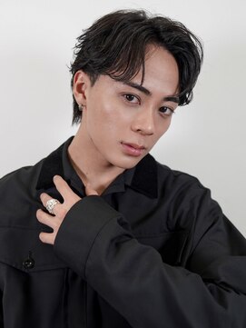 メンズサロン ガウディ 三宮店(men's salon Gaudi) メンズカット×フェザーパーマ×センターパート