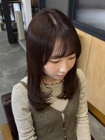 リドルヘアー 黒磯店(Riddle HAIR)&nbsp;ふんわりミディアムレイヤー/ブリーチなしカラーピンクブラウン