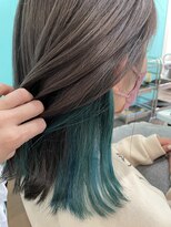 ヘアーディア みどり店(Hair...DiA)&nbsp;ダークグレージュ×インナーターコイズ