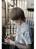 グレージュ×マッシュウルフ