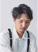 センターパート/ソフトツイスト/アップバンク/スーツ/モテ髪