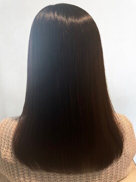 美容室フルール 髪質改善トリートメント艶髪セミディ大人美人暗髪