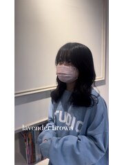 茨木/ラベンダーベージュ/艶髪/韓国風ヘア