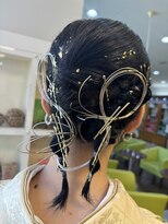 プランタンアヴェダ(printemps AVEDA)&nbsp;水引、ツインアレンジ