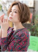 ★フレンチカジュアルゆるふわ小顔ショートボブ20代30代40代★10