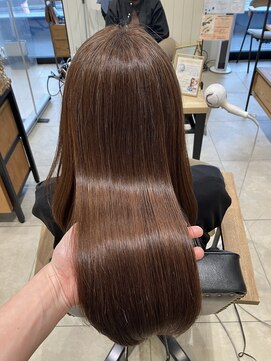 エクファ ヘアエステアンドスパ(ex-fa hair esthe&spa) ホワイトグレージュ/デジタルパーマ/チェリーブラウン/南草津