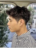 刈り上げアップバングスパイキーショートパーマスパイラルパーマ