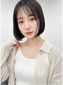 earthショートレイヤーボブミルクティー丸みショートボブ
