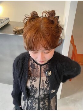 ブリーチなしダブルカラー　オレンジベージュ 