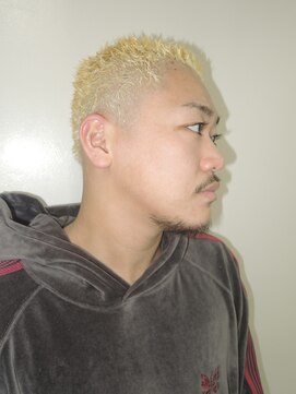 メンズカットハイトーンアップバングスパイキーショート