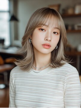 韓国/髪質改善/レイヤーカット/小顔/透明感/ハイトーン