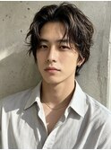 ニュアンスパーマセンター分けシャドウパーマ男の子髪型短髪