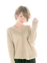 イグレックビス(igrek bis) IGREKBISジグザグバング×ブルージュ×3Dカラー×ミニマムボブ