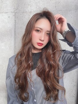 ジーナ 梅田(Zina) 【Zina 梅田】　ロング×レイヤー×ミルクティーグレージュ