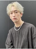 【安掛HAIR】ハイトーンシルバーミディアムアップバング