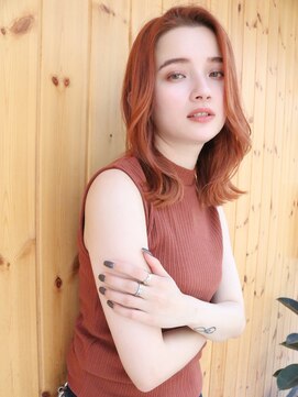 ブゾン(buZon) 【buZon ブゾン】くびれミディアム×オレンジヘア