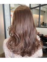 アン たまプラーザ(un) 重ためロング+ピンクベージュ+髪質改善オージュア