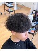 波巻きパーマ×マッシュ
