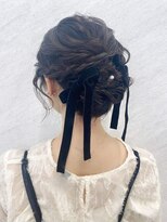 プルクラギンザ(PulchraGINZA)&nbsp;ゆるふわアップ/参列ヘア/綺麗目/リボン/編み込み/可愛い/モテ