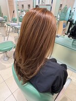 ユキオ(Yukio)&nbsp;ブリーチなしダブルカラーアプリコットオレンジレッドピンク韓国