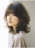 アプリコットオレンジハイライトカラーサーフカール夏くびれヘア