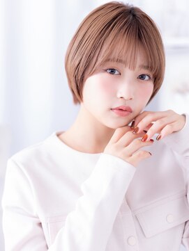 前下がりピンクブラウンコンパクトショートa上尾20代30代40代