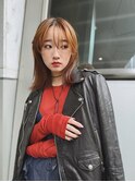 抜け感レイヤーミディ×オレンジブラウン