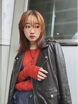 ラモードイワイインターナショナル(La Mode IWAI international) 抜け感レイヤーミディ×オレンジブラウン