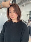 くびれショートボブ40代50代グレイカラー白髪染め白髪ぼかし