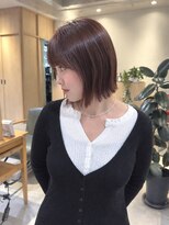 ゼストプラス(ZEST plus)&nbsp;艶感ブラウンの大人っぽボブ