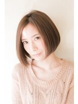 【ohana/表参道】前下がりストレートパーマワンサイド耳掛けボブ