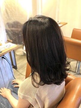 アンプリュス リアン(1+ Unplus lien) 外ハネミディアムレイヤーダークブラウン/亀戸