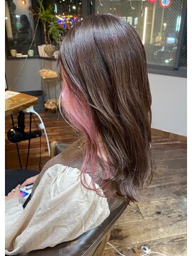 ヘアアンドメイク エジェリ(hair&make egerie) ベビーピンク・インナーカラー・TOPラベンダーカラー