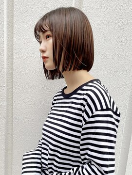 レトン 銀座(leton) ボブルフ/ショコラベージュ/カール/艶ボルドー［銀座］