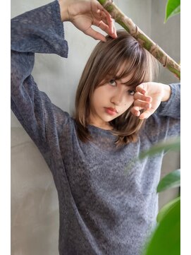 オースティン 調布アミックス(AUSTIN) 大人かわいい前髪セシルカットココアブラウンフリンジウェーブ