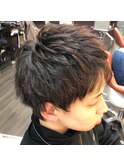 メンズ束感ショート×アイロン仕上げ