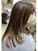 【大人可愛い×個性】インナーカラー×ムーンイエロー