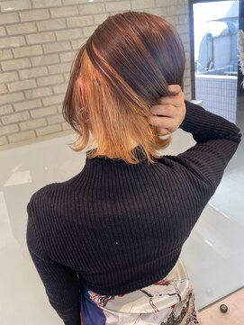 トルネード(TORNADO) インナーカラー切りっぱなしボブ似合わせカット M7.4.26