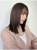 レイヤーカット ミディアムレイヤー 透明感カラー