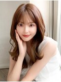 シャギーレイヤー韓国ワンホンヘアシースルーぱっつん前髪