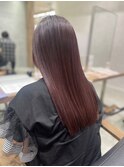 髪質改善ストレート×チェリーレッド