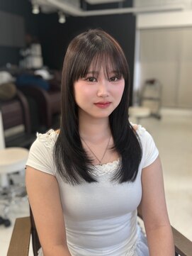 ハピネス 梅田茶屋町店(HAPPINESS) レイヤーカット/顔まわり/韓国ヘア/ブリーチなし/髪質改善/艶髪