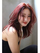 ブラン 梅田(Blanc)&nbsp;【Blanc】レイヤーカット＿ピンクカラー＿韓国ヘア
